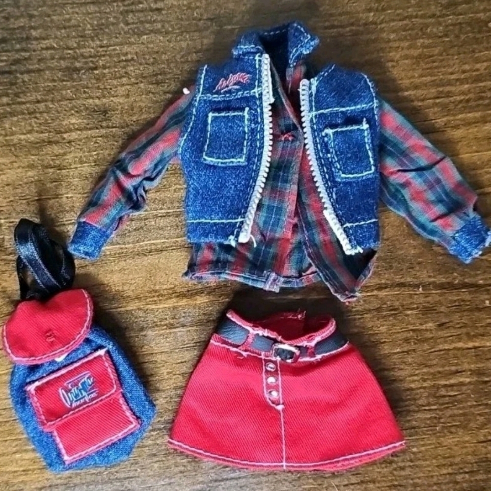 Vintage 1997 Barbie Arizona Jeans Co Outfit Only Backpack Skirt Shirt Vest
